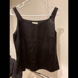 Ann Taylor Black silk beaded tank